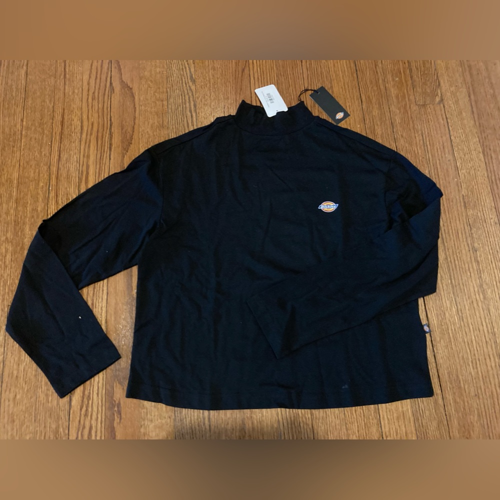 Dickies black cotton mock neck top